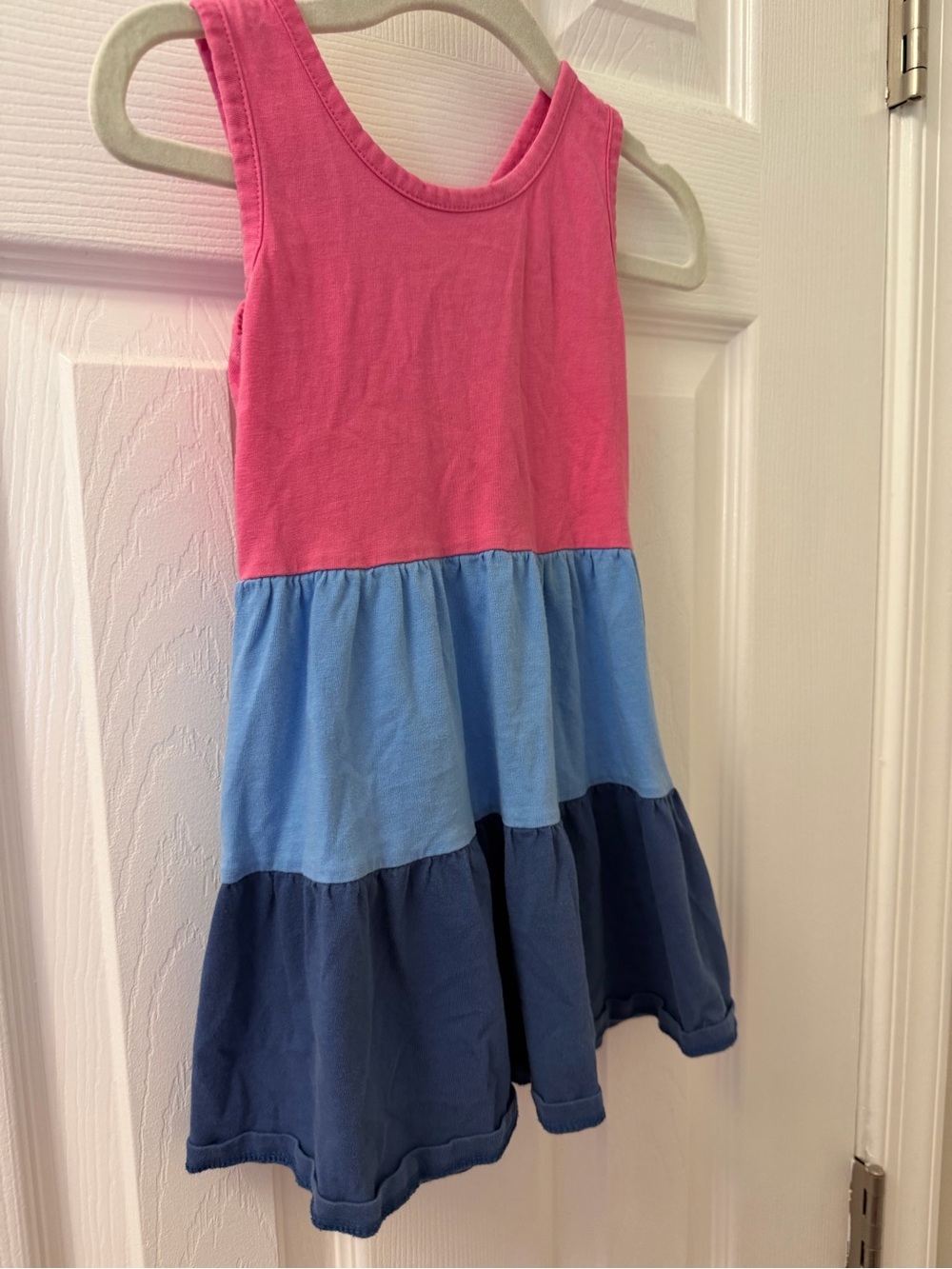 Vineyard Vines Toddler Girl Colorblock Pink and Blue Tiered Dress
